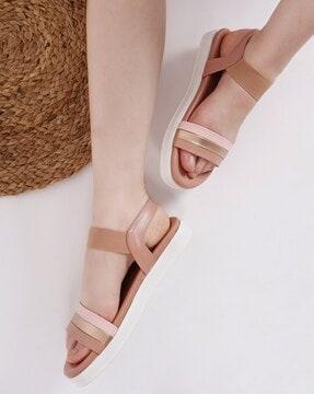 colourblock flat sandals with sling-back