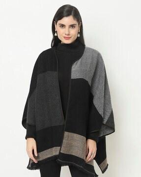 colourblock front open cape