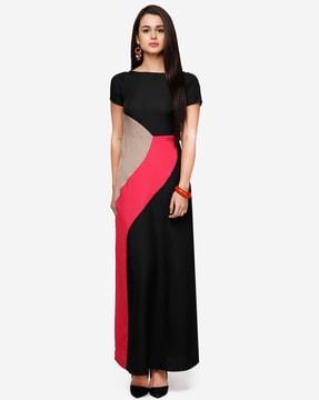 colourblock gown dress