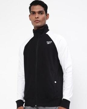 colourblock high-neck jacket