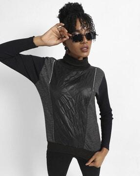 colourblock high-neck sweatshirt