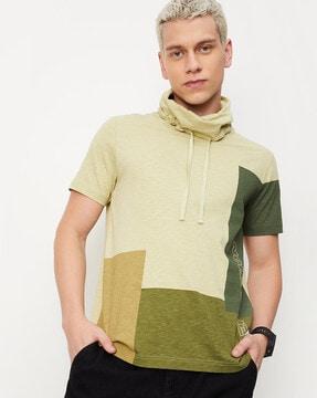 colourblock high-neck t-shirt