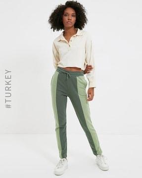 colourblock high-rise straight pants