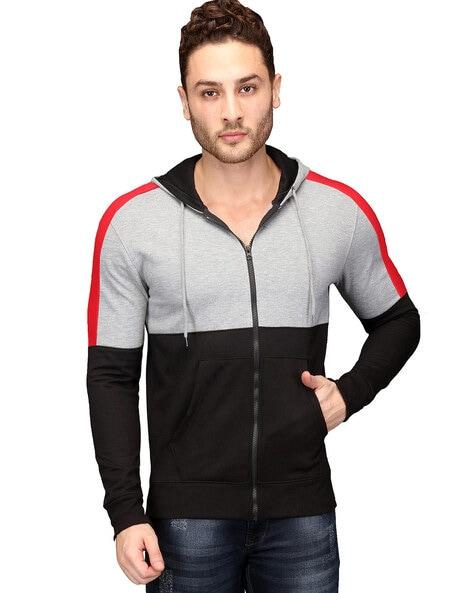 colourblock hooded sweatshirt with insert pockets