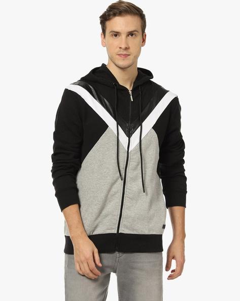 colourblock hooded sweatshirt