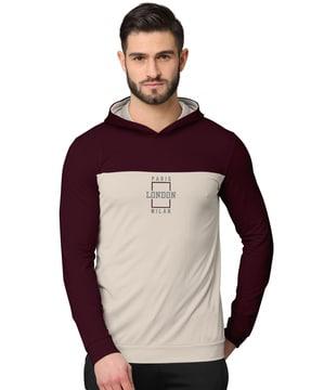 colourblock hooded sweatshirt