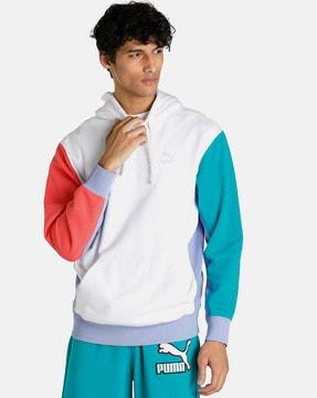 colourblock hooded sweatshirt