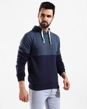 colourblock hooded sweatshirt