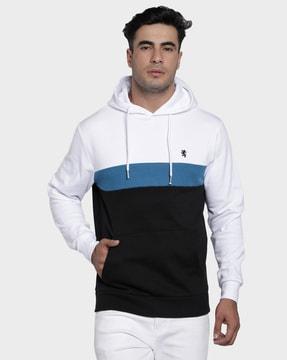 colourblock hooded sweatshirt