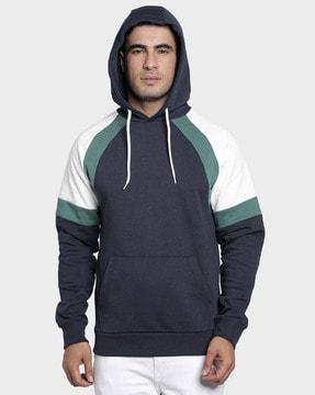 colourblock hooded sweatshirt