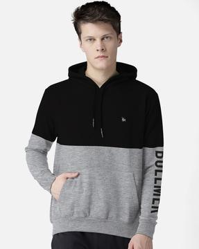 colourblock hooded sweatshirt