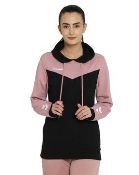 colourblock hooded sweatshirt