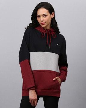 colourblock hooded sweatshirt