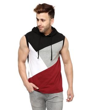 colourblock hooded t-shirt