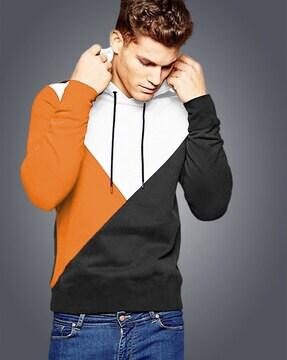 colourblock hooded t-shirt