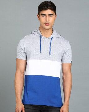 colourblock hooded t-shirt