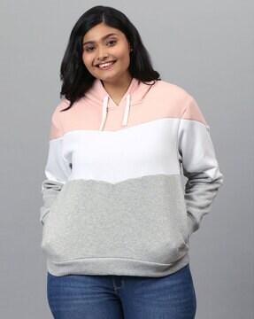 colourblock hoodie with insert pockets