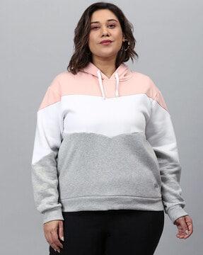 colourblock hoodie with insert pockets