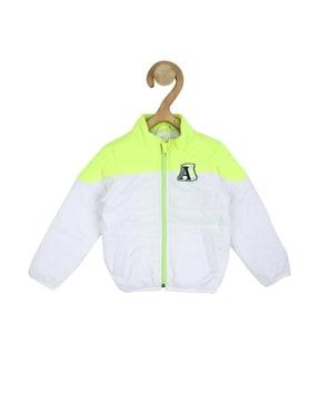colourblock jacket with front zip-closer