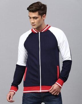 colourblock jacket with insert pockets