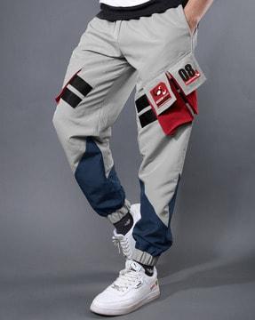 colourblock joggers with cargo pockets