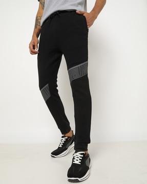 colourblock joggers with drawstring waist