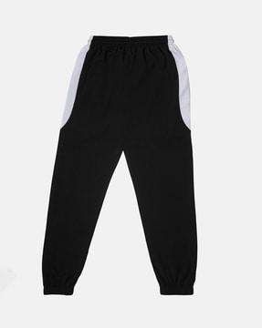 colourblock joggers with drawstring waist