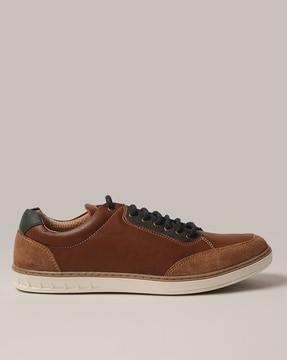 colourblock lace-up casual shoes