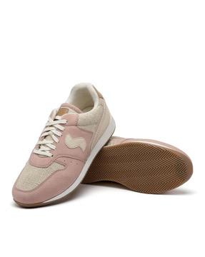 colourblock lace-up casual shoes