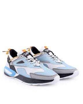 colourblock lace-up running shoes