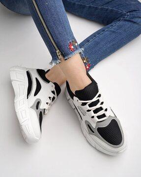 colourblock lace-up sneakers