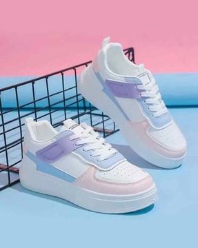 colourblock lace-up sneakers