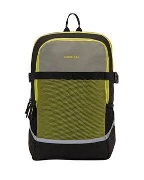 colourblock laptop backpack with adjustable straps