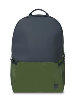 colourblock laptop backpack with adjustable straps