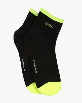 colourblock logo knit ankle-length socks