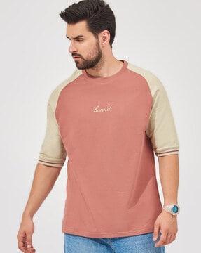 colourblock loose fit crew-neck t-shirt