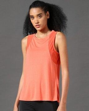 colourblock loose fit round-neck tank top