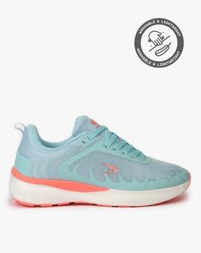 colourblock low-top lace-up sport shoes