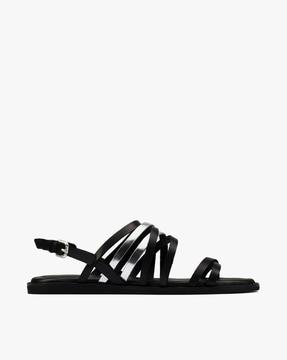 colourblock multi-strap flat-sandals