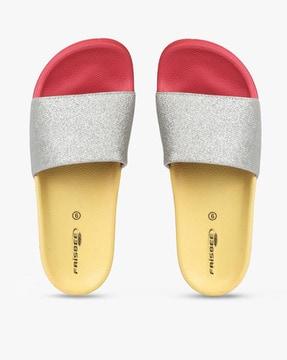 colourblock open-toe sliders