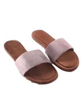 colourblock open-toe slip-on flat sandals