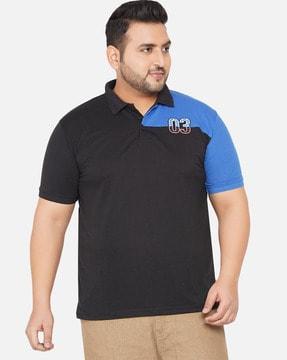 colourblock plus size polo t-shirt