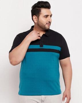 colourblock polo t-shirt with side vents