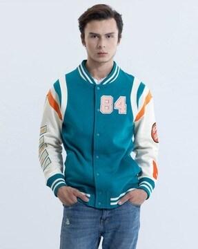 colourblock regular fit bomber jacket