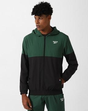 colourblock regular fit hooded jacket