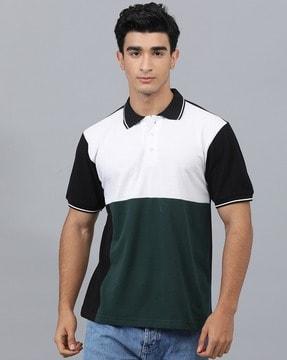 colourblock regular fit polo t-shirt