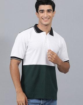 colourblock regular fit polo t-shirt