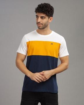 colourblock regular fit t-shirt with round neck