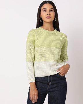 colourblock relaxed fit crew-neck sweater