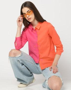 colourblock relaxed fit shirt